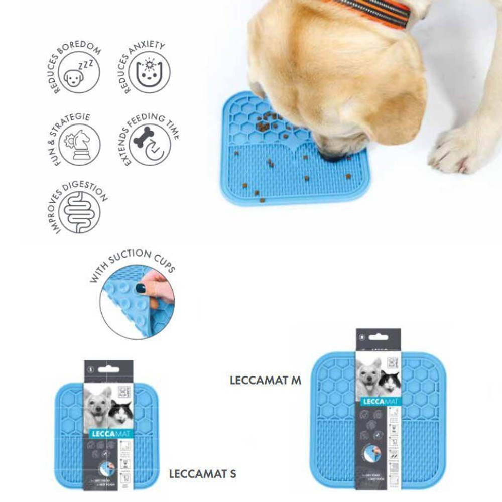 Лизательный коврик для домашних животных M-PETS, размер 21х21 см, цвет голубой