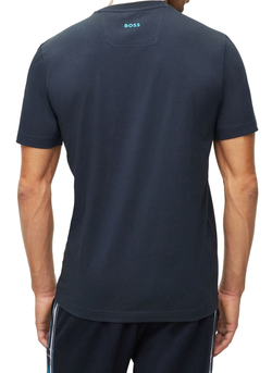 Мужская теннисная футболка BOSS x Matteo Berrettini Graphic Logo Print T-Shirt - dark blue