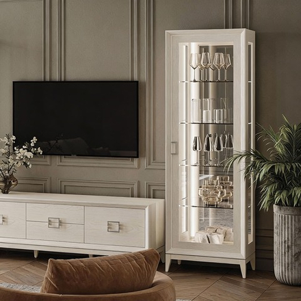 МОДЕНА Шкаф-витрина 1-дв. (ДУБ САТИН)