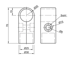 Соединитель двух труб 25мм к системе Joker UNO 01, Amix, 2 шт