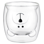 Чашка стеклянная с рисунком bear, 250 мл