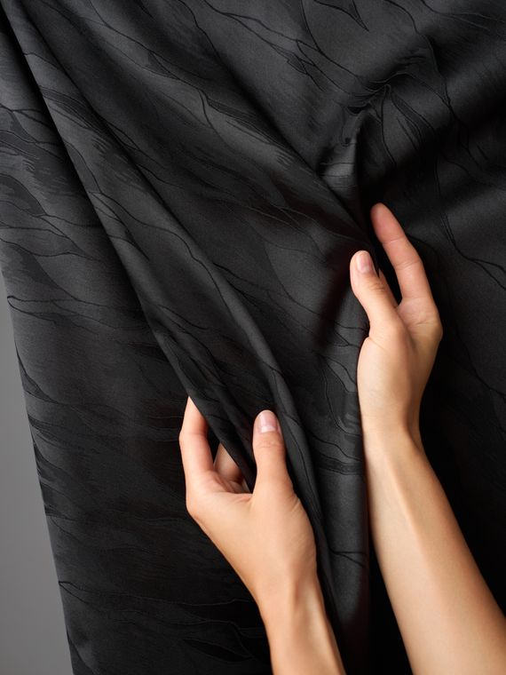 Ткань шелк Армани Жаккард, арт. 82092, дизайн &quot;мастихин&quot;, черный