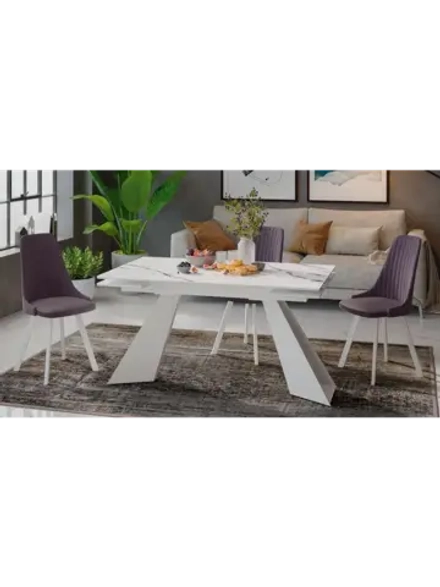 Стол кухонный Стекло глянцевое мрамор 140(200)х80х77 см