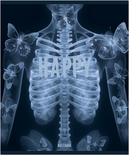 Тетрадь общая 48л, РЕНТГЕН, обложка-мелов.картон+софттач-лак, скрепка, клетка