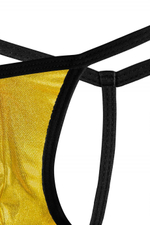 Золотистые сексуальные мужские трусы-стринги (Размер: L) (Цвет: золотистый)