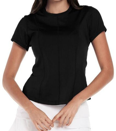 Женская теннисная футболка Lucky in Love Core Center Court Short Sleeve - Black