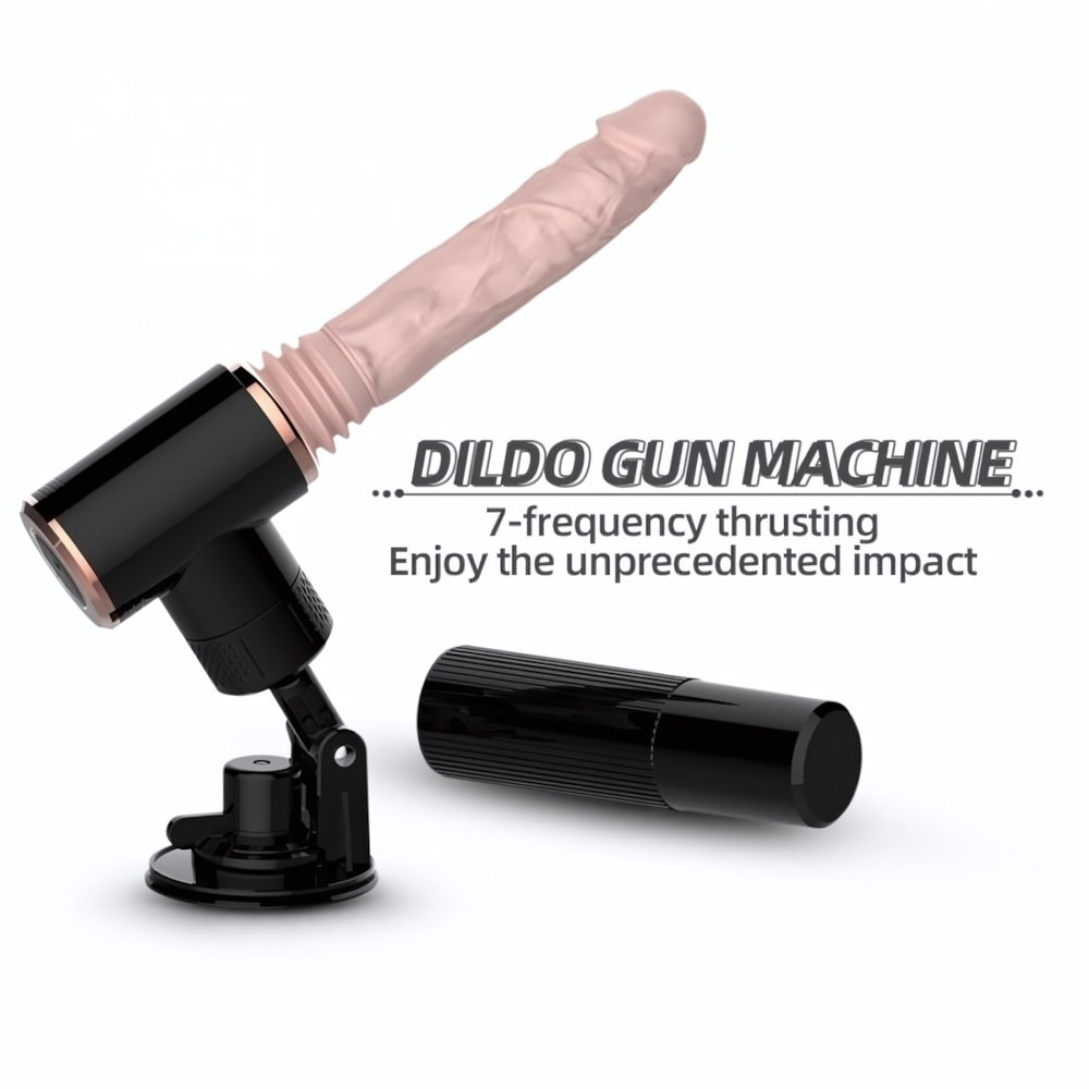 Мини секс-машина с подогревом Dildo Gun Machine (Цвет: черный)