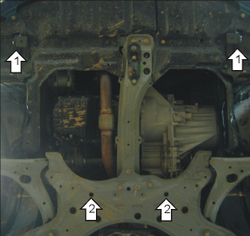 Защита картера Двигателя, КПП. 2 мм, Сталь. для Toyota Matrix 2001-2004, Geely Emgrand EC7 2011-2018, BYD F3R 2007-2013, Toyota Matrix 2004-2007, BYD F3 2005-2013 MOTODOR.04501