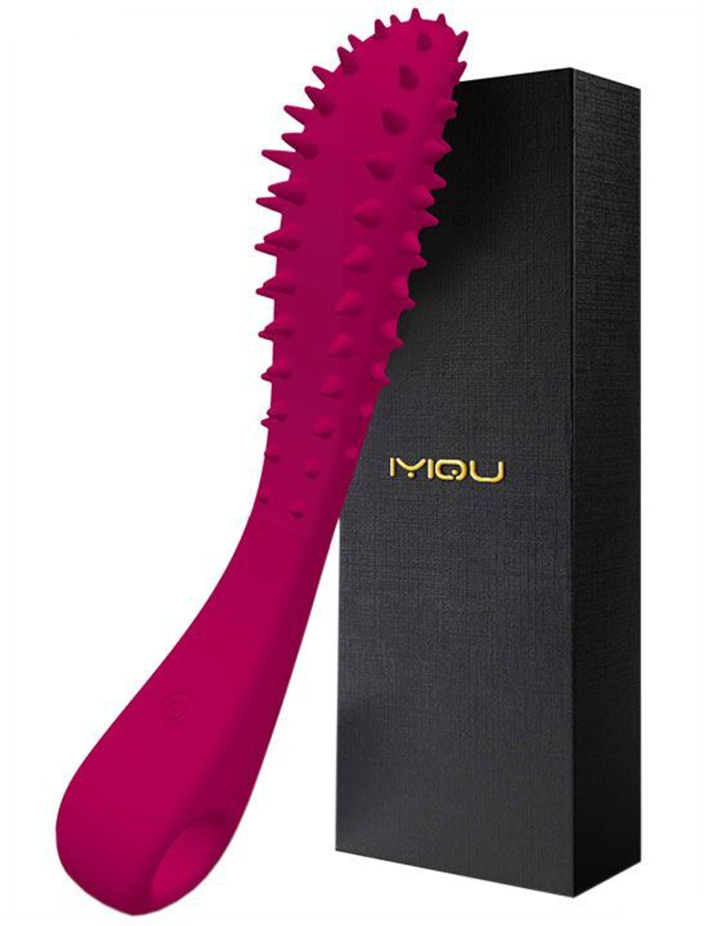 Малиновый вибратор Temptation Wand с шипиками - 22 см. (Цвет: малиновый)