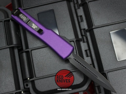 Нож Microtech UTX-70 A+++ Purple D/E BLACK - черный клинок / фурнитура, рукоять фиолет