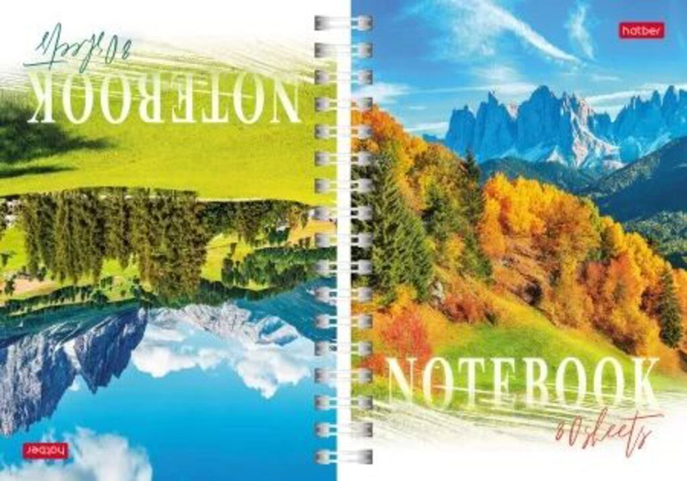 Блокнот А6 7БЦ гребень 80л "Очарование природы" кл., глянц.лам., двойн.обл.