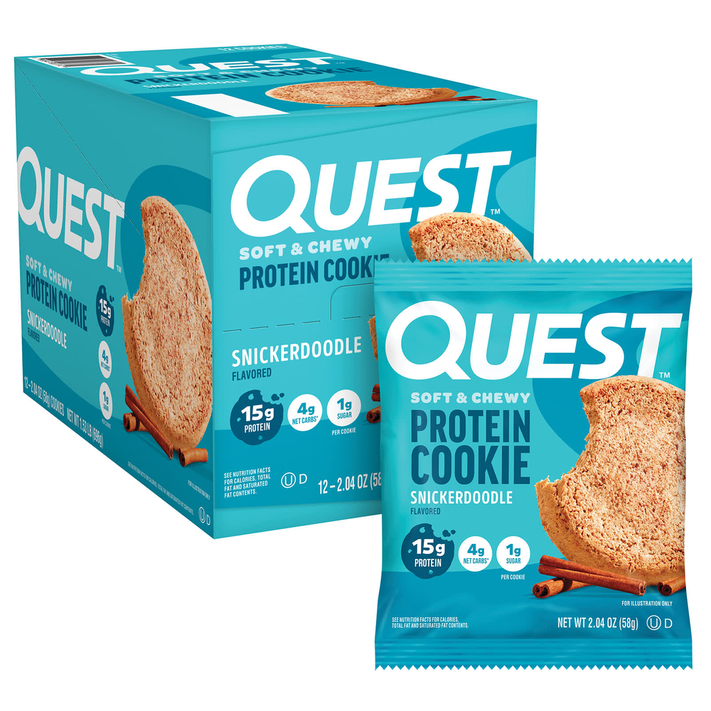 Quest Nutrition, протеиновое печенье, со вкусом печенья сникердудл, 12 шт по 58 г (2,04 унции)