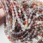 Агат Ботсвана, с персиковым подтоном, шар 4.9 - 5.1мм, цена за нить 9.5см (1/4)