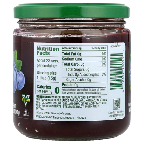 Walden Farms, Фруктовая паста со вкусом черники, 12 унций (340 г)