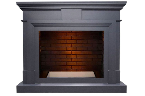 Каминокомплект Coventry - Серый графит / Кирпич с очагом Cassette 600 LNH-INT (с дровами)