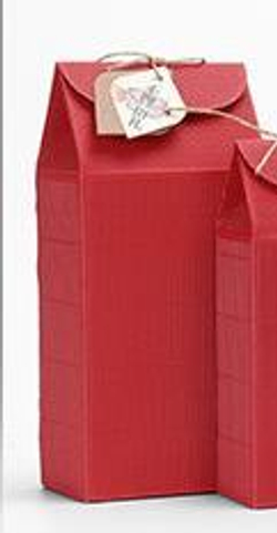 269064 Коробка подар. "Большая" размер=25,5*11,5*7см, картон гофрир. красный В РАЗОБРАННОМ ВИДЕ