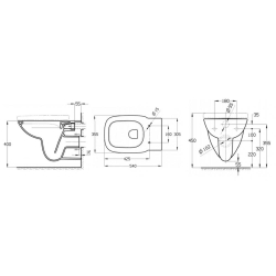 Комплект унитаза с инсталляцией Roca Debba NEW Rimless  с сиденьем Slim 7893104970