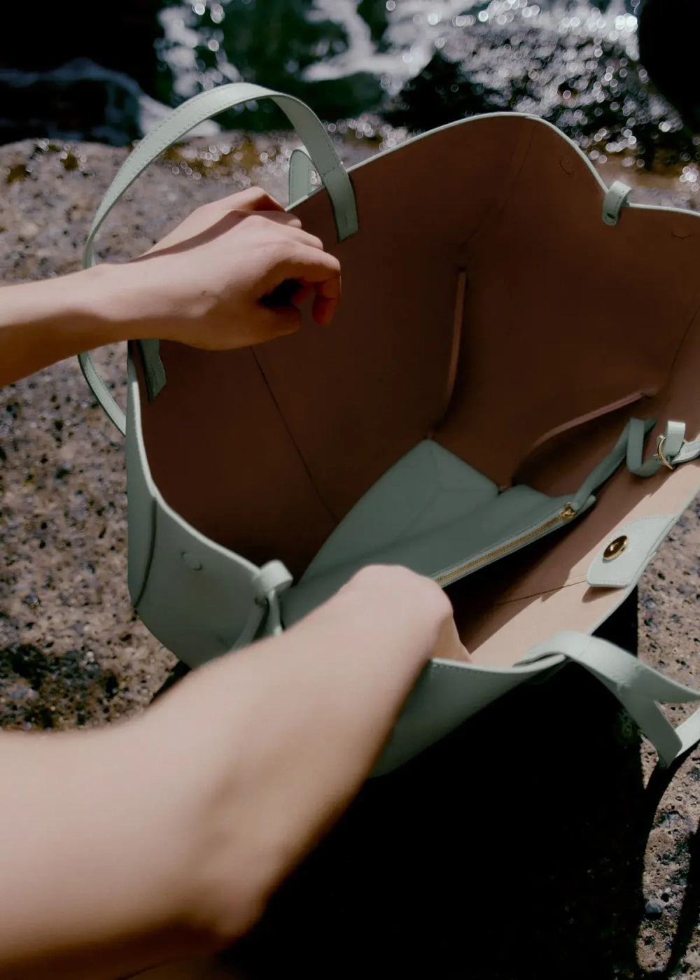 POLENE СУМКА CYME, ЦВЕТ МОРСКОЙ ВОЛНЫ