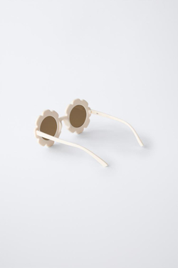 ZARA СОЛНЦЕЗАЩИТНЫЕ ОЧКИ В ЦВЕТОЧНОЙ ОПРАВЕ, ЭКРЮ