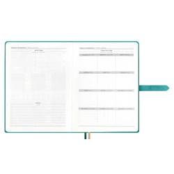 Ежедневник недатированный ESCALADA, А5+, 160 л., арт. 70580/ 10 ПРИСТИН МЯТНЫЙ (кожзам: 175x245 мм, твёрдый переплёт, материал обложки: искусственная кожа "Пристин", искусственная кожа "Снейк"; способ крепления блока: ниткошвейный; декор: блинтовое т