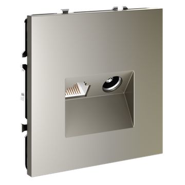 Розетка телевизионная встраиваемая VOLTUM S70 TV+RJ45 кат. 6, (шелк)