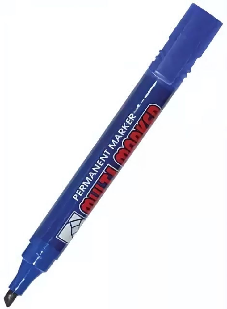 Маркер перм. 5мм &quot;Multi Marker&quot; скошенный, синий (Crown)