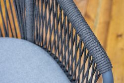 "Романо" обеденная группа на 6 персон, каркас темно-серый, роуп темно-серый