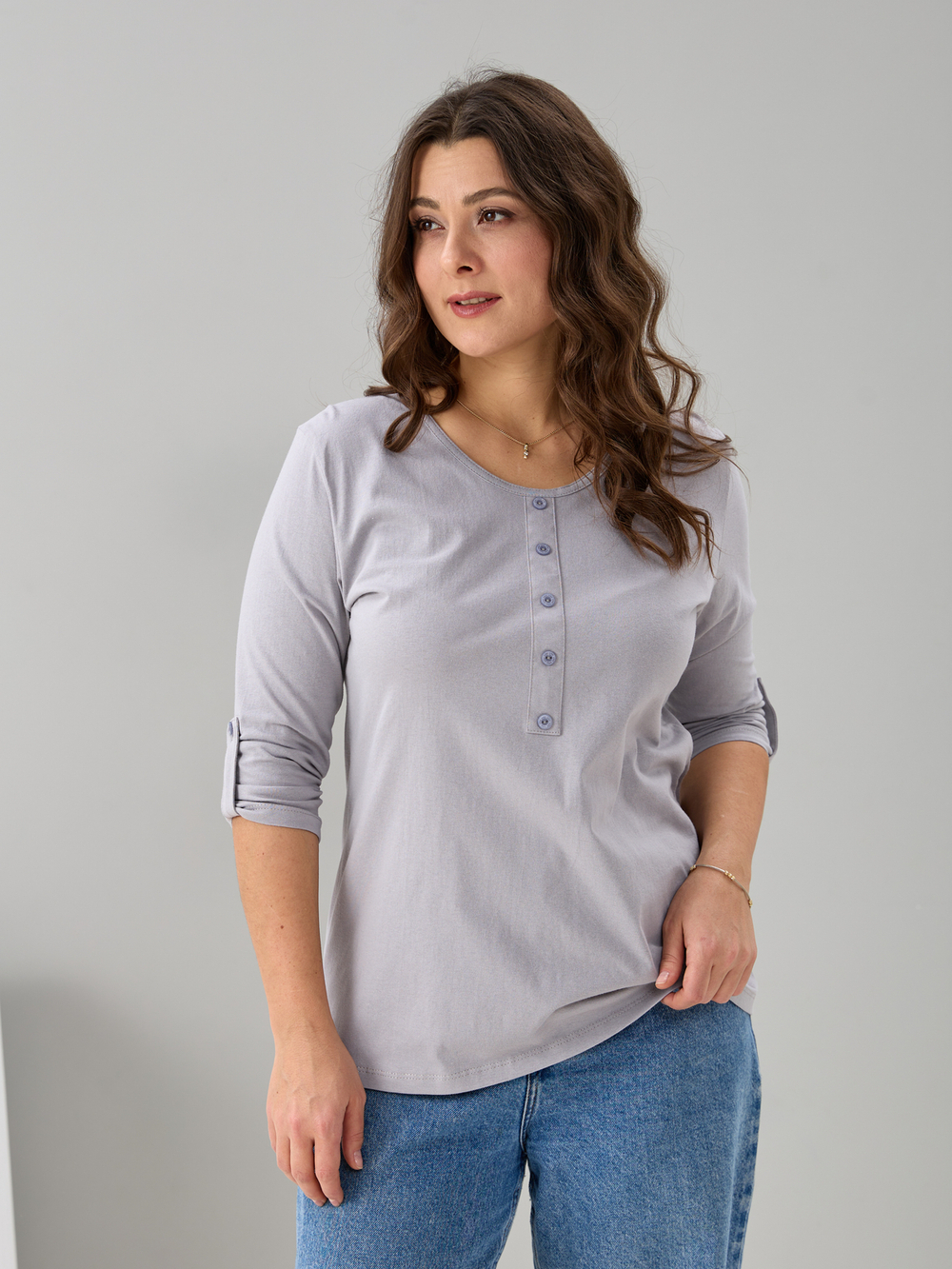 Лонгслив ЛНк-005/светло-серый