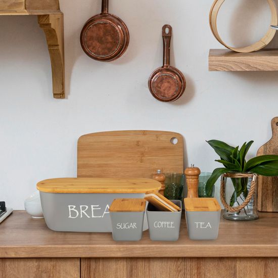 Хлебница с 3 емкостями Kamille KM-1133 из бамбука