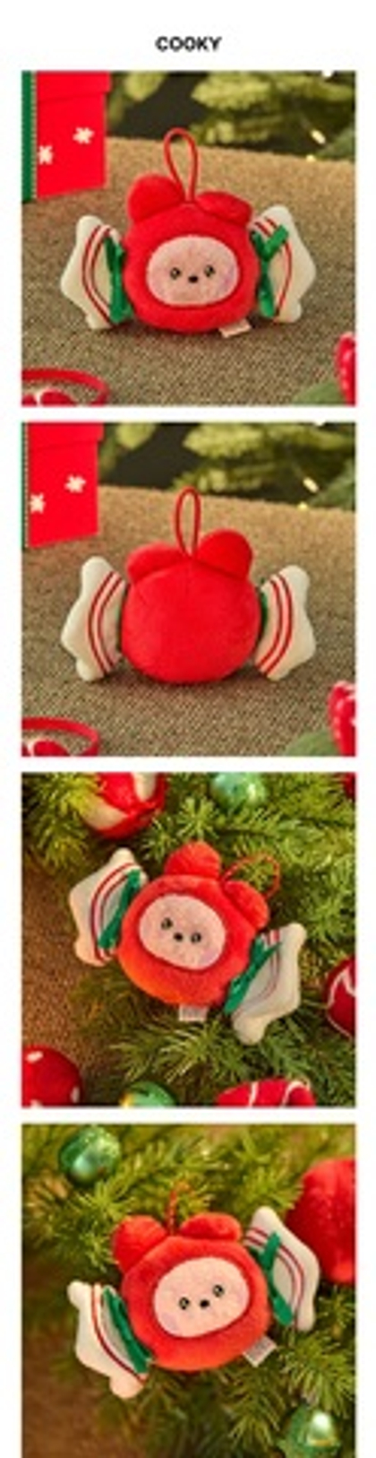 Брелок BT21 - COOKY mini minini ORNAMENT PLUSH KEYRING PETITE HOLIDAY