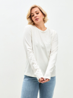 Молочный лонгслив свободного кроя