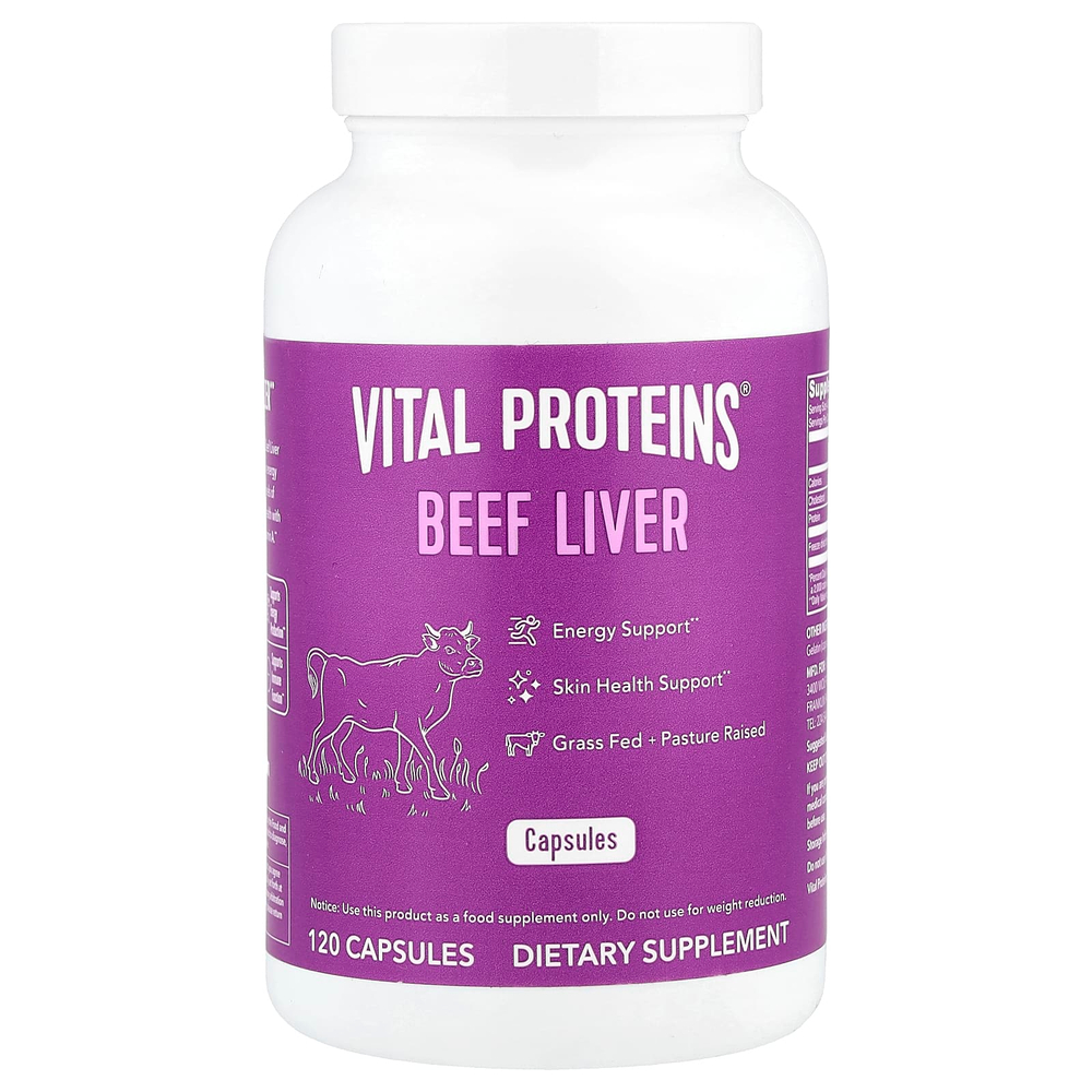 Vital Proteins, говяжья печень, 750 мг, 120 капсул