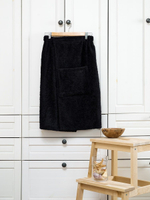 Килт махровый для бани черный