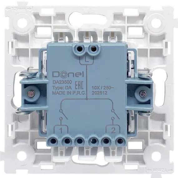 Donel R98 METAL механизм тумблерного выключателя В2 (простого), 10 A 250 В~, серия DA