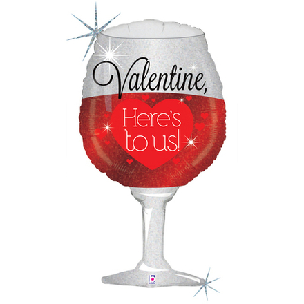 G 34 Виноградное настроение, Бокал / Sparkling Valentine / 1 шт /, Фольгированный шар А10