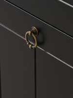 Обувница для прихожей, 66х22х123, Индра, закрытая, тумба для обуви, МДФ, черный, Dipriz