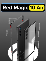 Металлический чехол MosSeller для Nubia Red Magic 10 Air, черный (комбинированный)