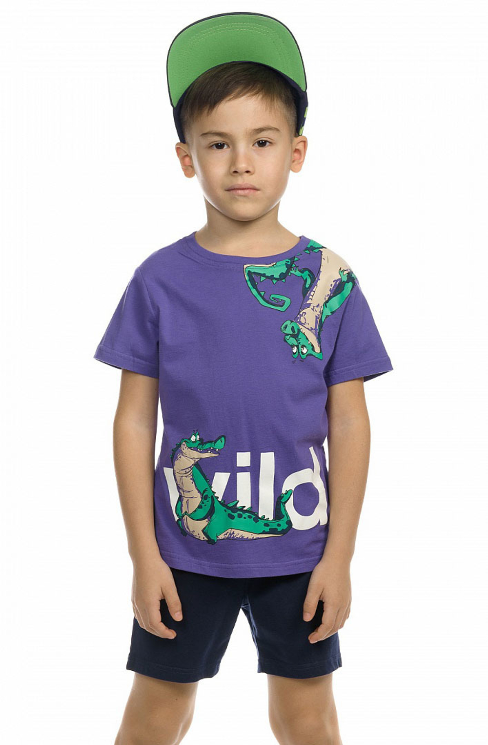 Комплект для мальчиков футболка и шорты фиолетовый