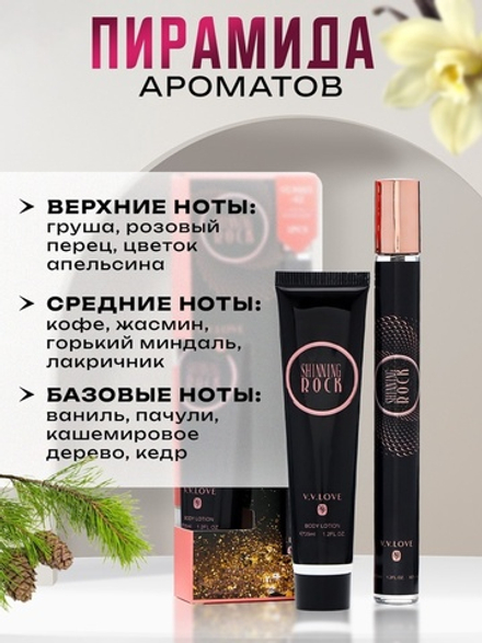 Парфюмерный набор женский Shining rock: Туалетная вода, 35мл + Лосьон для тела, 35мл