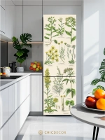 Наклейка интерьерная на холодильник Гербарий