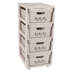 Комод на колесах deluxe, 4 ящика, 300х690 мм (светло-бежевый)
