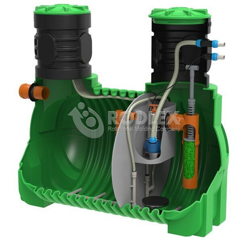 BioBox Aero Pro 4 Родлекс 1000 л. горизонтальный / 800 л. в сутки / До 4 чел. / принудительный сброс / компрессорный аэрация (2000x1000x1300см;76кг;) - арт.560040