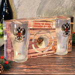 Набор 3 предмета (2 бокала для пива 500мл, пепельница) Золотой герб России