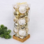 Набор шаров «Winter miracle» 7 см + 5 см (24 предмета), Белый/Золото