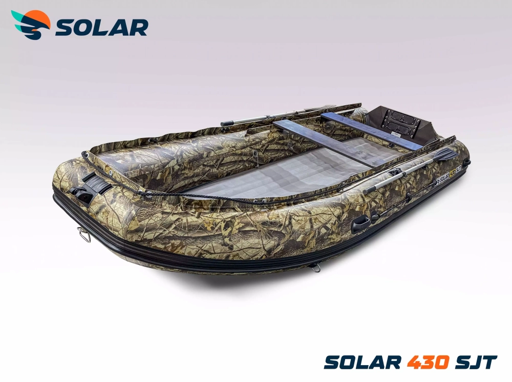Лодка надувная моторная solar-430 super jet tunnel