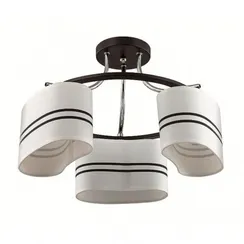 Люстра потолочная 3-ка 3056/3C LUMION хром/черный/ткань Е27 3*40W LUMION SALE