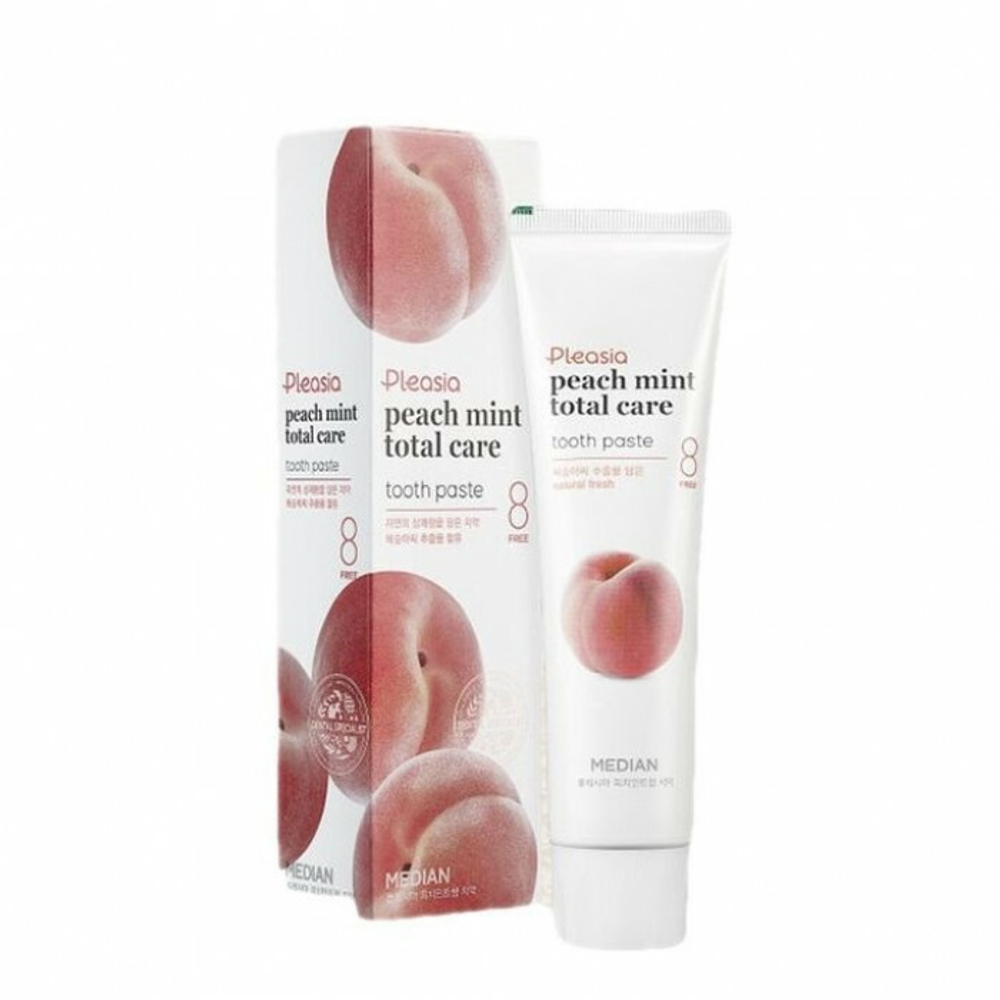 Зубная паста с экстрактом персика MEDIAN Pleasia Peach Mint Total Care Tooth Paste 120 гр