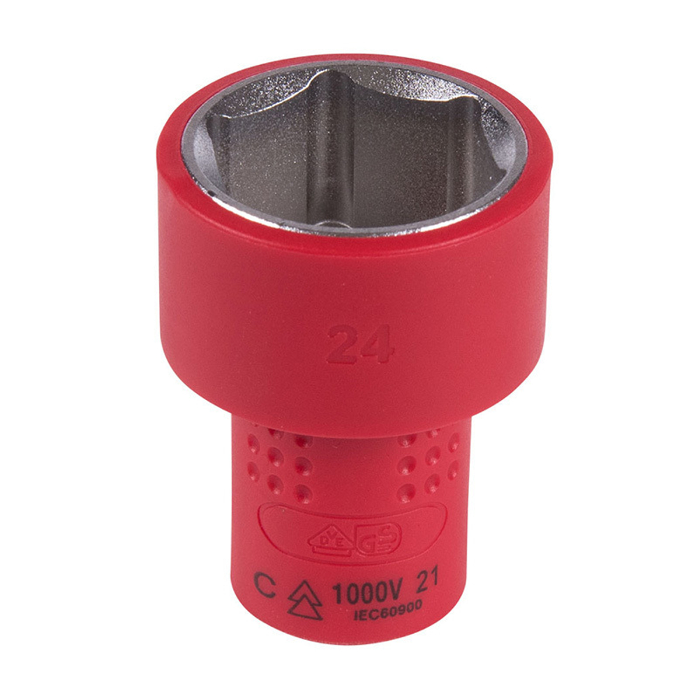 KING TONY (3335VE24M) Головка торцевая диэлектрическая шестигранная 3/8", 24 мм