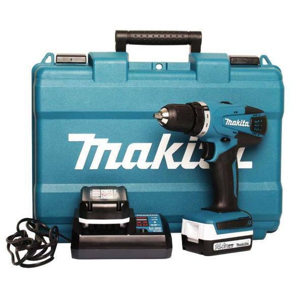 Ак. дрель Makita DF347DWE (14.4В, БЗП 10мм, 2ск, 30Нм, 2акк., Li-ion, 1,5 Ач, 1,4кг, кейс)