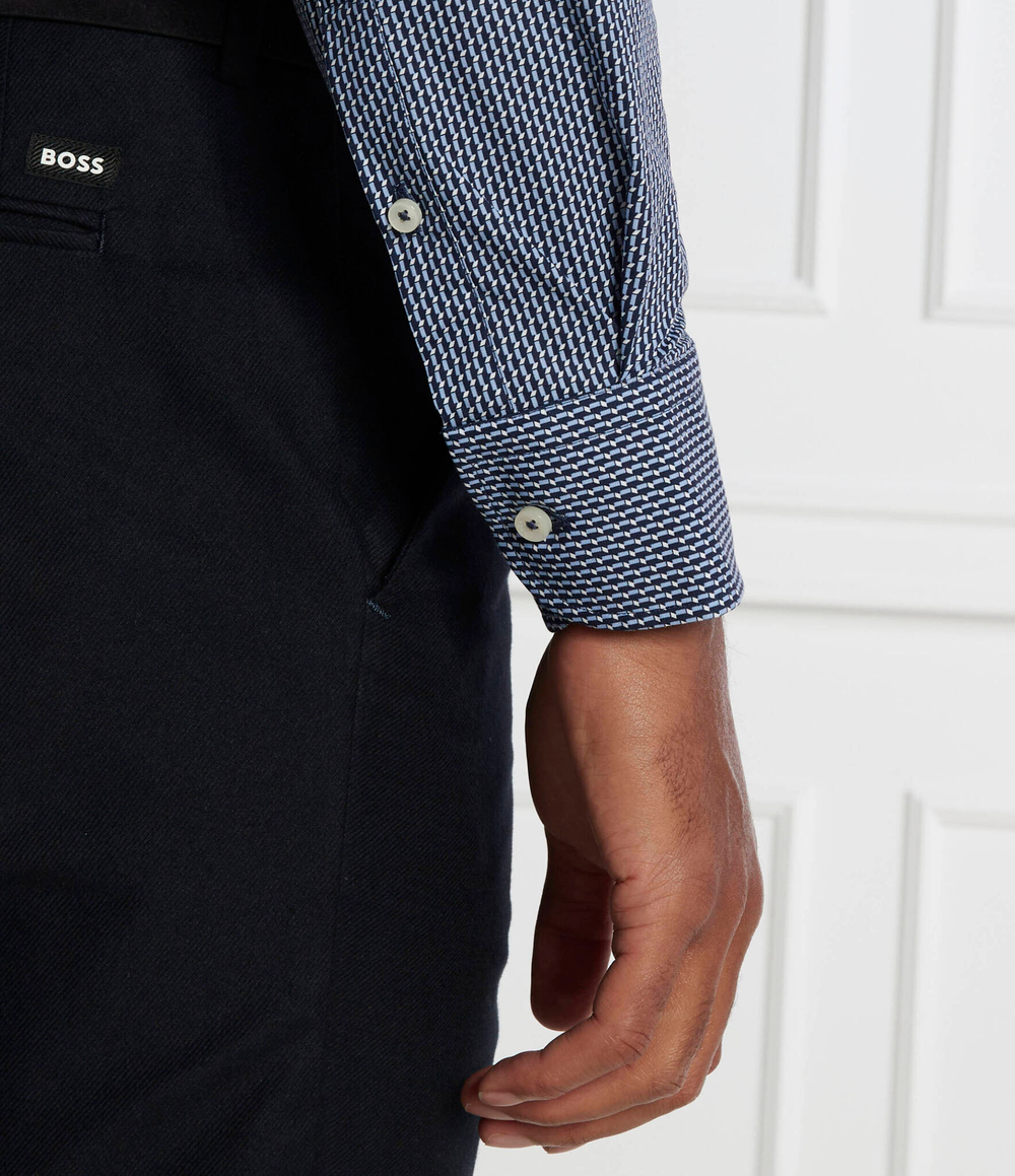 Рубашка H-HANK-kent BOSS BLACK - голубой(50510204)